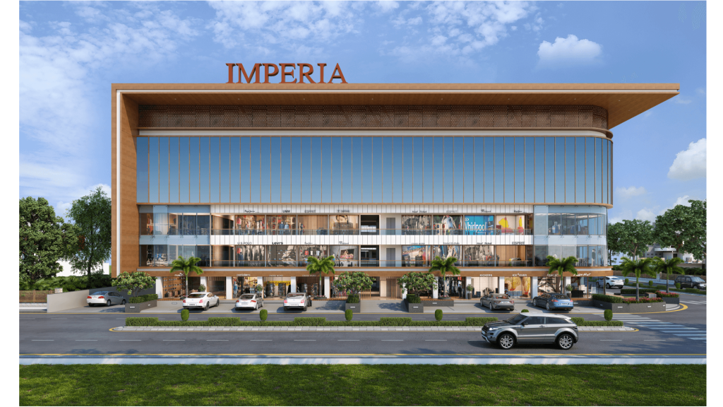 Commercial building exterior architectural concept rendering 2