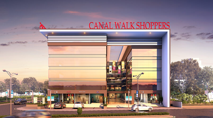 Commercial building architectural elevation rendering