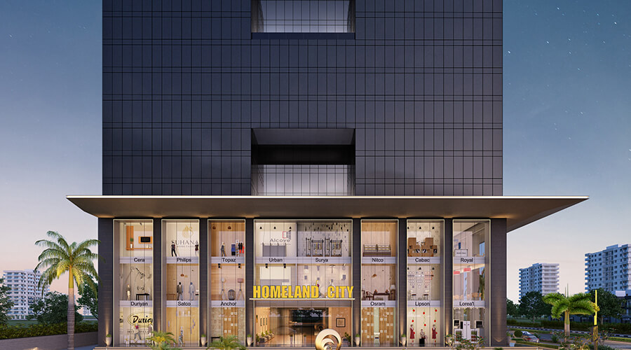 Commercial office building lobby interior architectural render