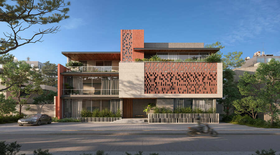Contemporary private residential house architectural exterior