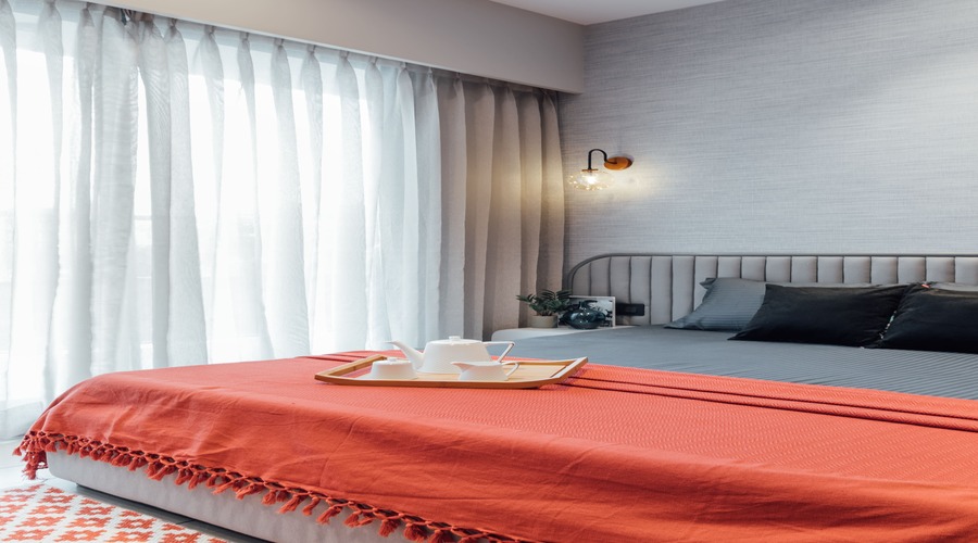 Elegant master bedroom interior architectural design in residence project