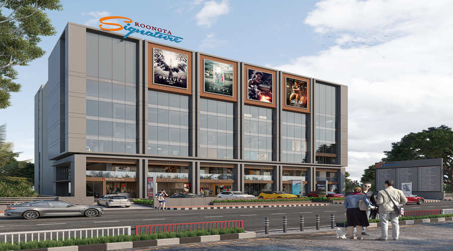 Modern commercial complex building structure and architectural layout