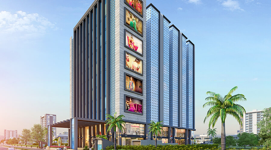 Modern commercial retail building facade architectural design