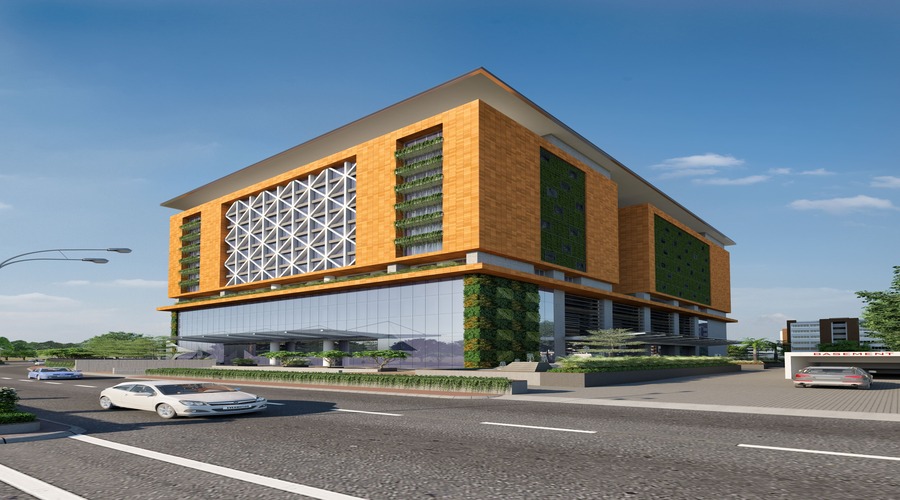 Modern institute and healthcare architectural design detail