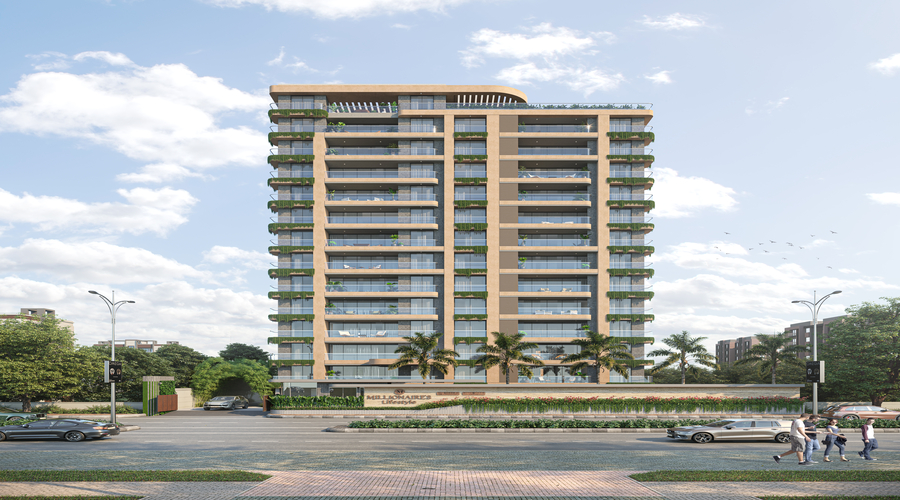 Modern multi-family residential building facade design