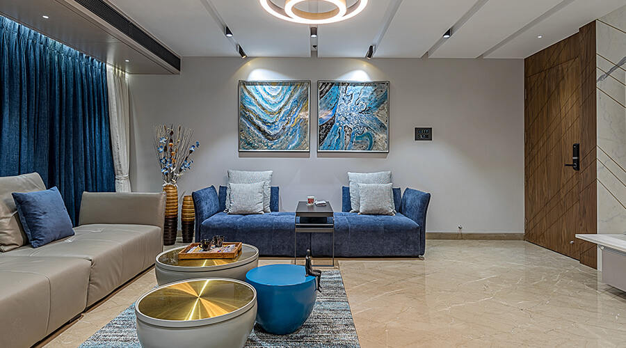 Modern interior staircase architecture in luxury residential house