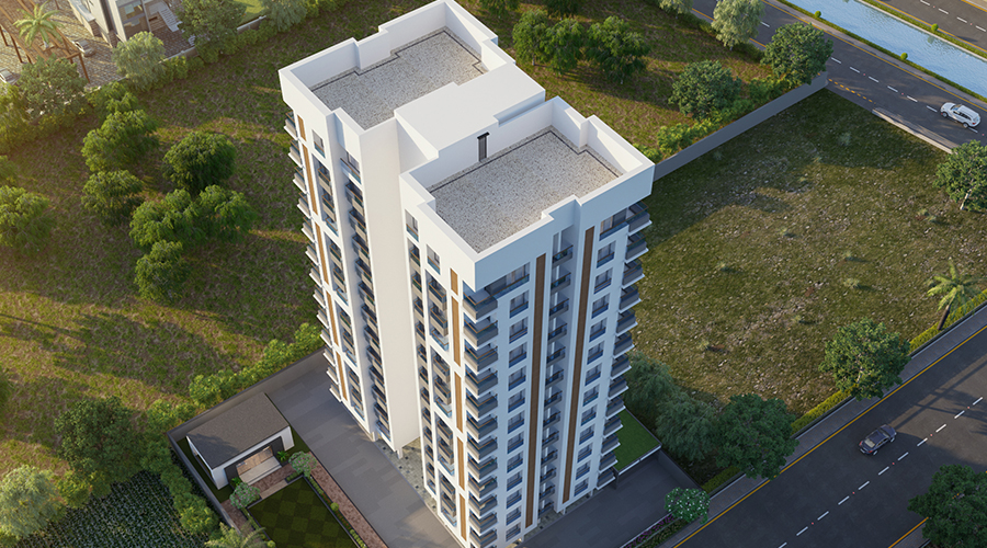 Multi-residential apartment block exterior elevation concept