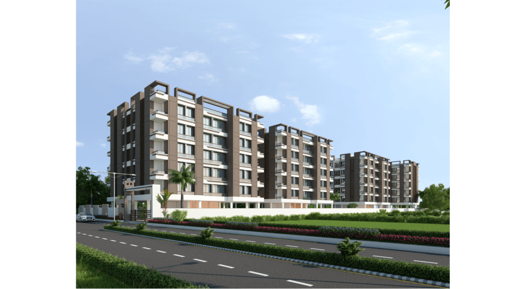 Multi-residential modern housing design architectural visualization