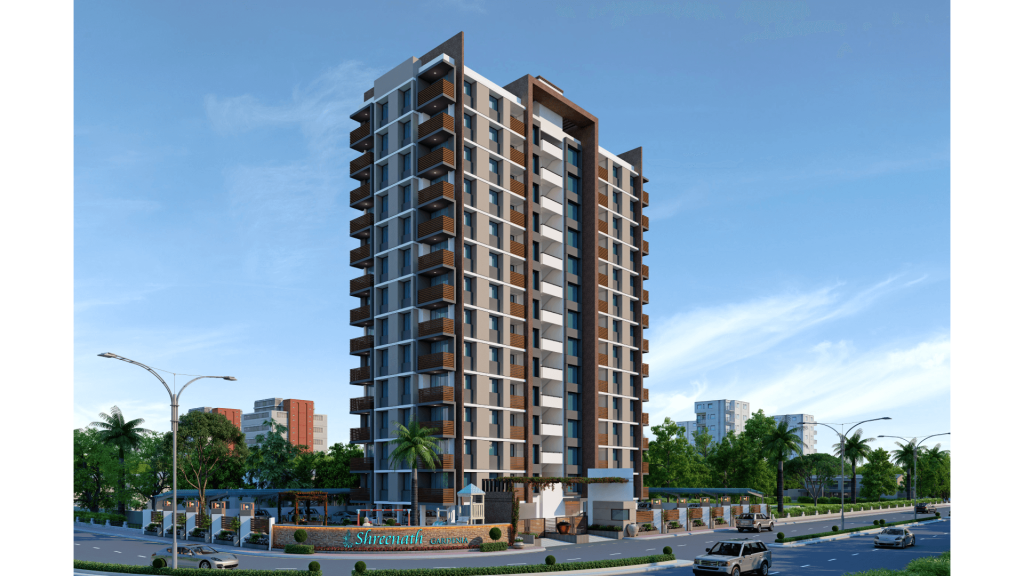 Multi-residential apartment building architectural model render