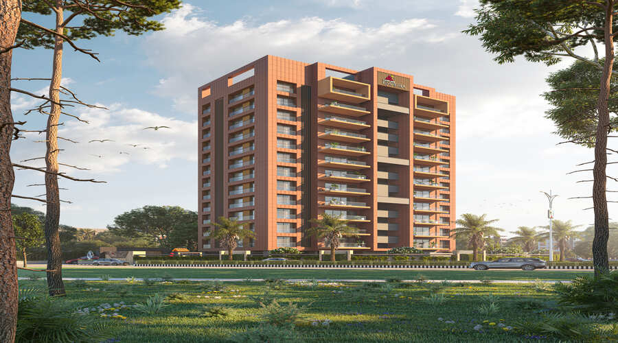 Multi-residential complex entrance lobby architectural design
