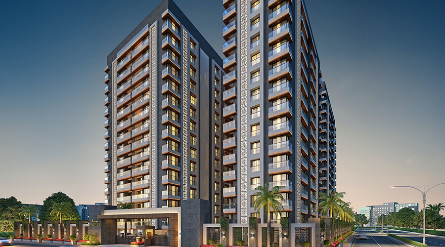Urban multi-residential housing unit exterior 3D render